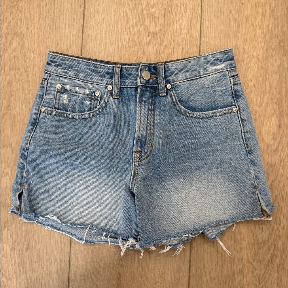 JBD Women’s High-Rise Light Blue Distressed Jean Shorts